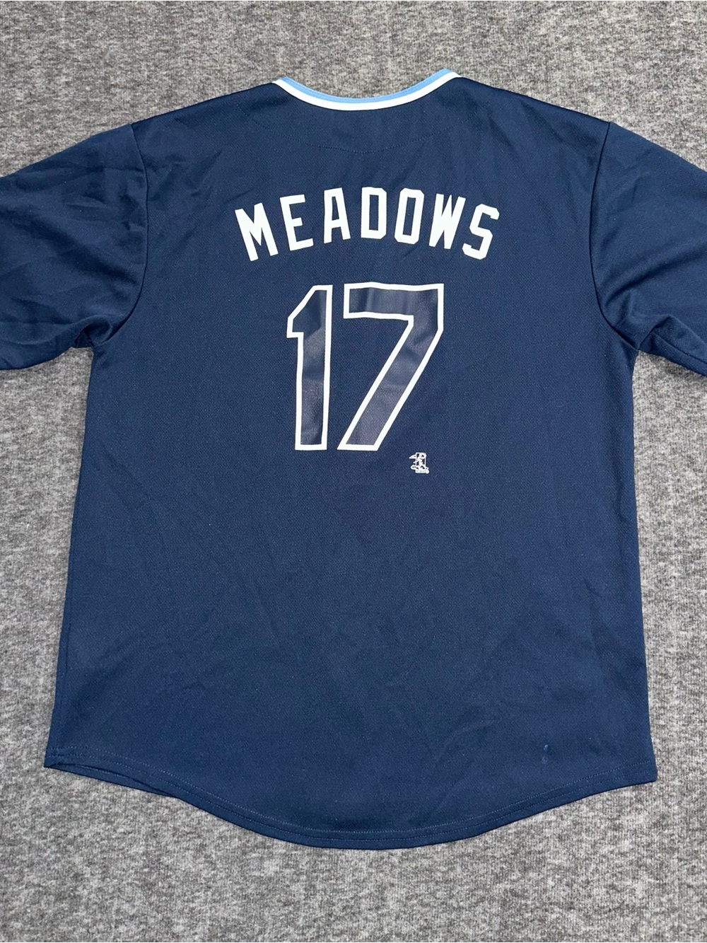 Tampa Bay Rays Meadows 17 Youth XL Navy MLB Baseball Jersey Shirt - Picture 8 of 10